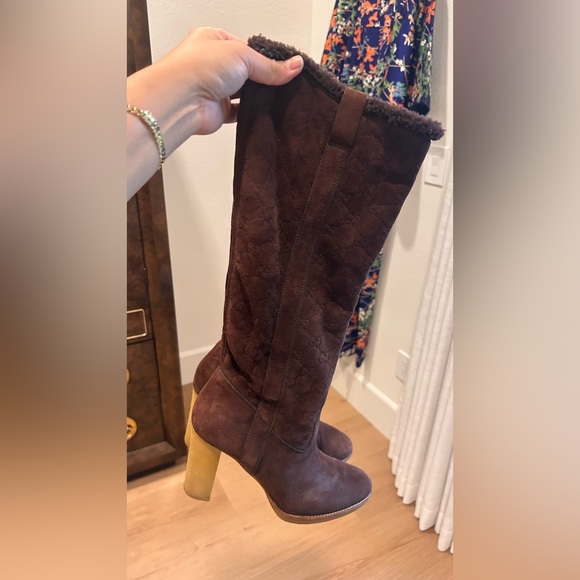 Gucci Brown Suede Tall Boots - Picture 1 of 6